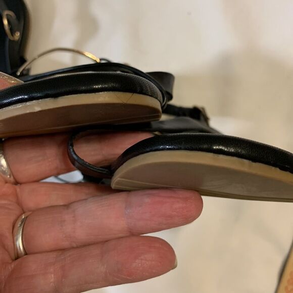 Aerosoles black dressy sandals with hole buckle.  Very classy! - Picture 8 of 8